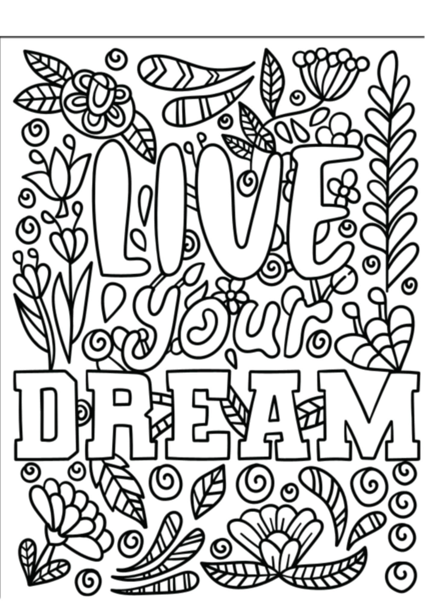 10 Motivational Coloring Pages . - Etsy