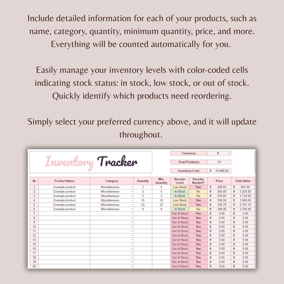 Inventory Tracker for Small Business Spreadsheet Template Inventory ...