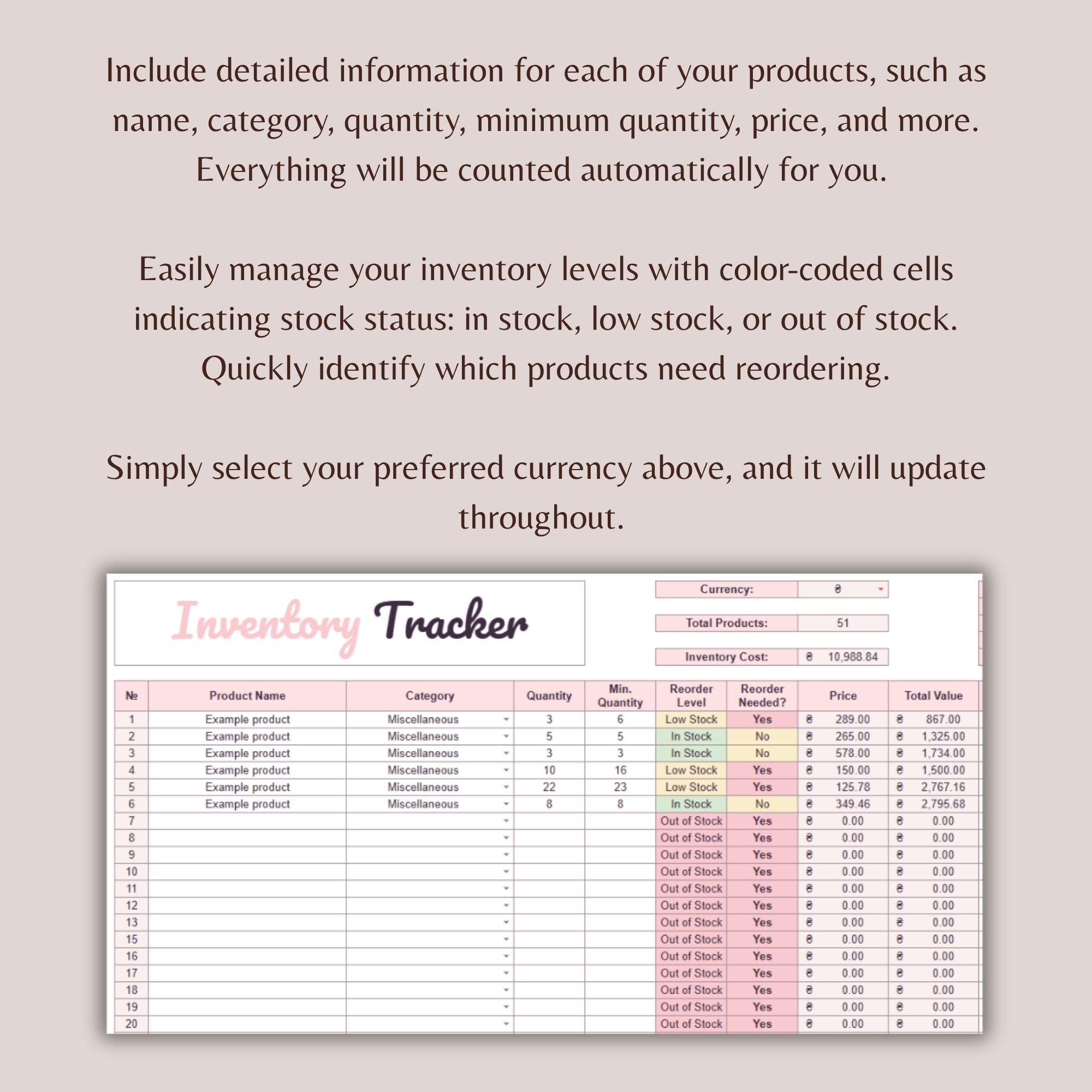Inventory Tracker for Small Business Spreadsheet Template Inventory ...