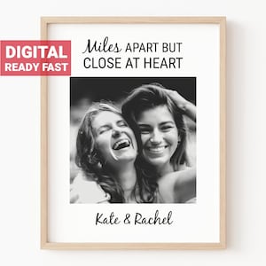 Spersonalizowany prezent dla przyjaciela z daleka do wydrukowania, prezent na pożegnanie z niestandardową wersją BFF Bestie, zdjęcie Soul Sisters Digital Download Wall Art, #1013a