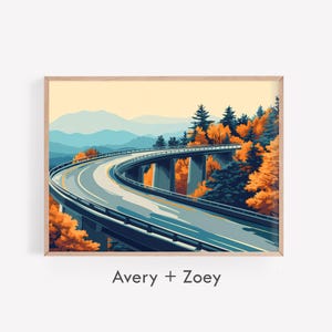 Blue Ridge Parkway Landscape, Appalachian Mountains Wall Décor, Autumn Smoky Mountains PRINTABLE, North Carolina Digital Download Wall Art