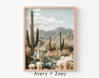 Mountain Cactus, Southwest Desert Wall Décor, Texas Photography PRINTABLE, Arizona Nature Art, Southwestern Landscape Digital Download Print