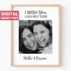 Spersonalizowany prezent dla przyjaciela z daleka do wydrukowania, prezent na pożegnanie z niestandardową wersją BFF Bestie, zdjęcie Soul Sisters do pobrania w wersji cyfrowej, #1011a