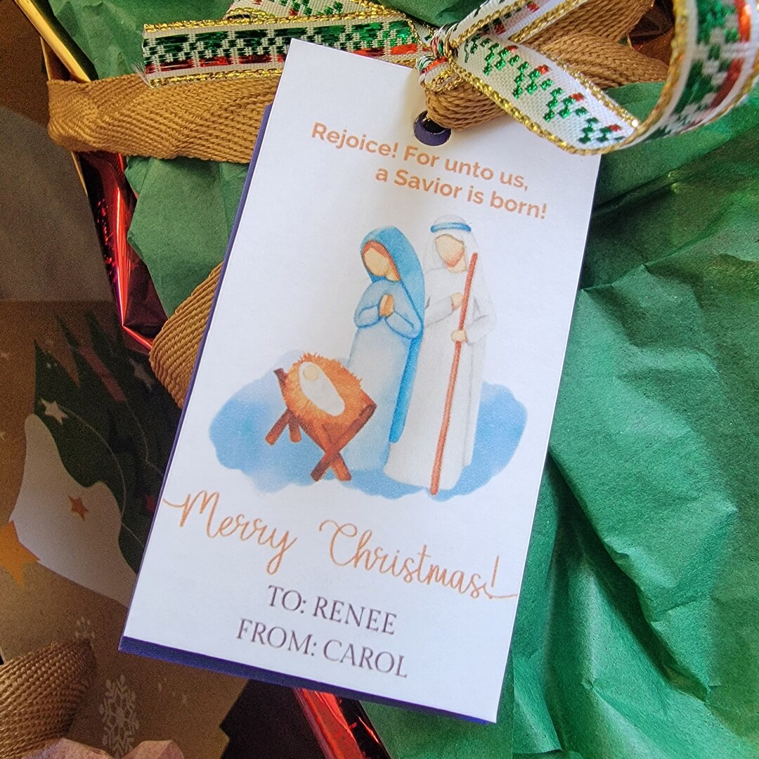 Printable Nativity Gift Tag Nativity Editable Tag - Etsy