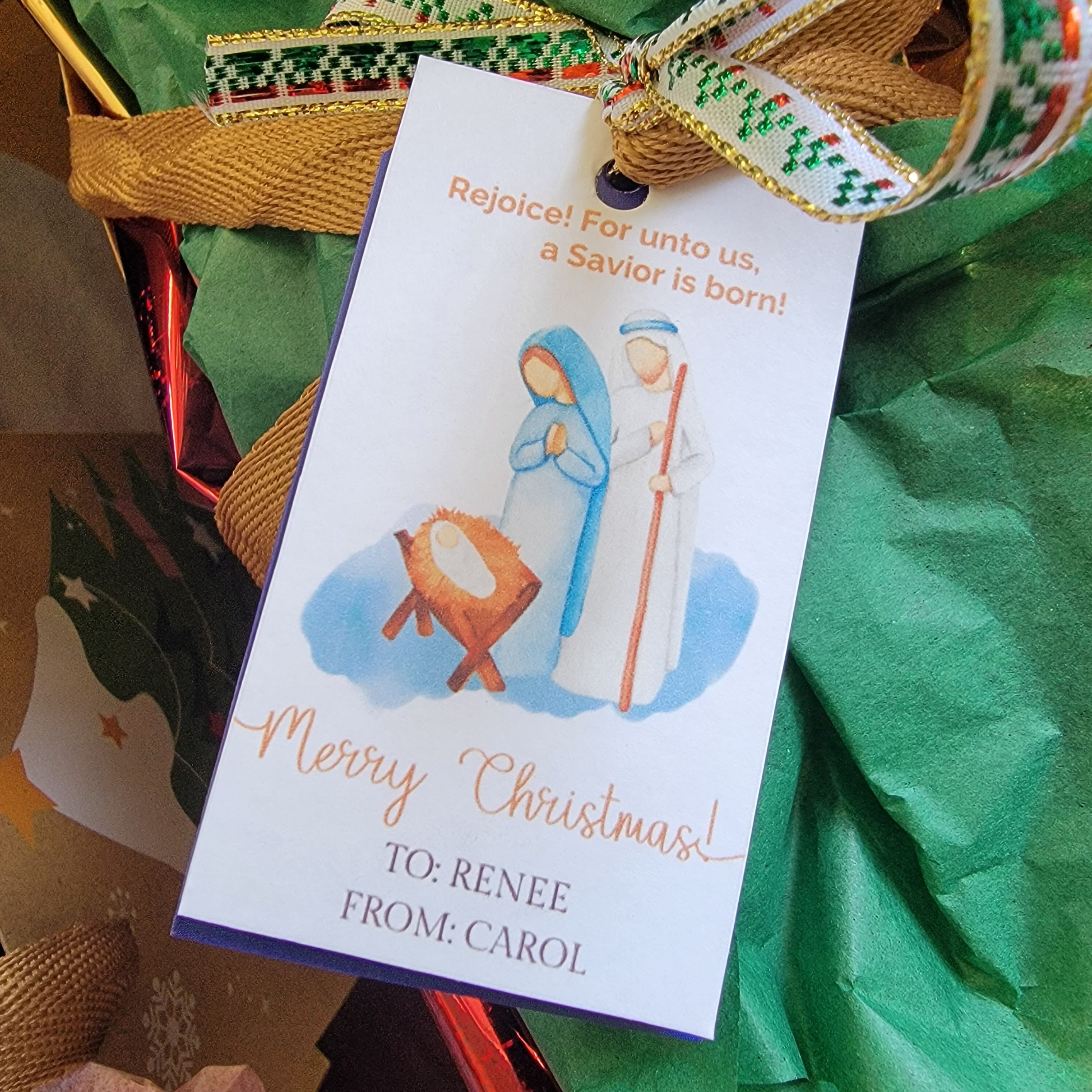 Printable Nativity Gift Tag Nativity Editable Tag - Etsy