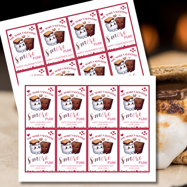 Smores Printable You Make Valentine Smore Fun Instant Download Editable Smores Bar Smores ...