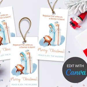 Printable Nativity Gift Tag Nativity Editable Tag - Etsy