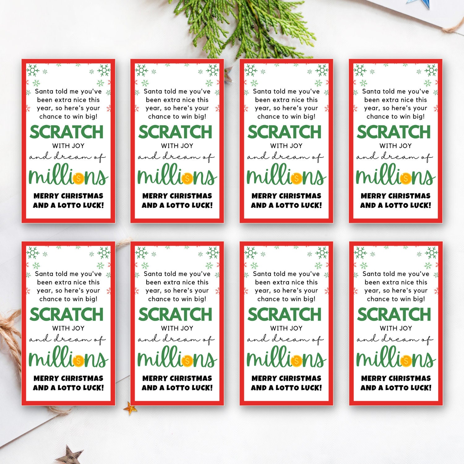 Printable Lotto Gift Tag, Lottery Editable Tag, Scratchers Gift Tag ...