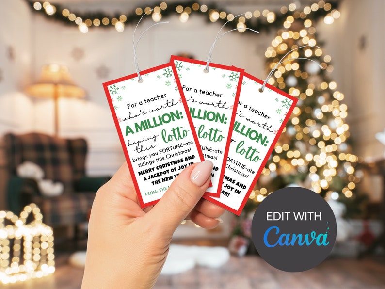 Printable Lotto Gift Tag Lottery Editable Tag Personalize - Etsy