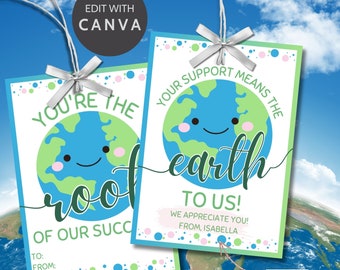 Earth Day Tags Printable | Earth Day Your Support Mean the Earth to Us | Party Favors | Environment Tags | Earth Gift Tags