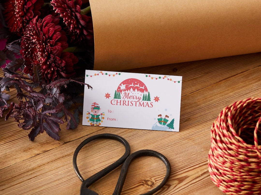 Printable Red Green Gift Tag, Christmas Tag, Instant Download - Etsy