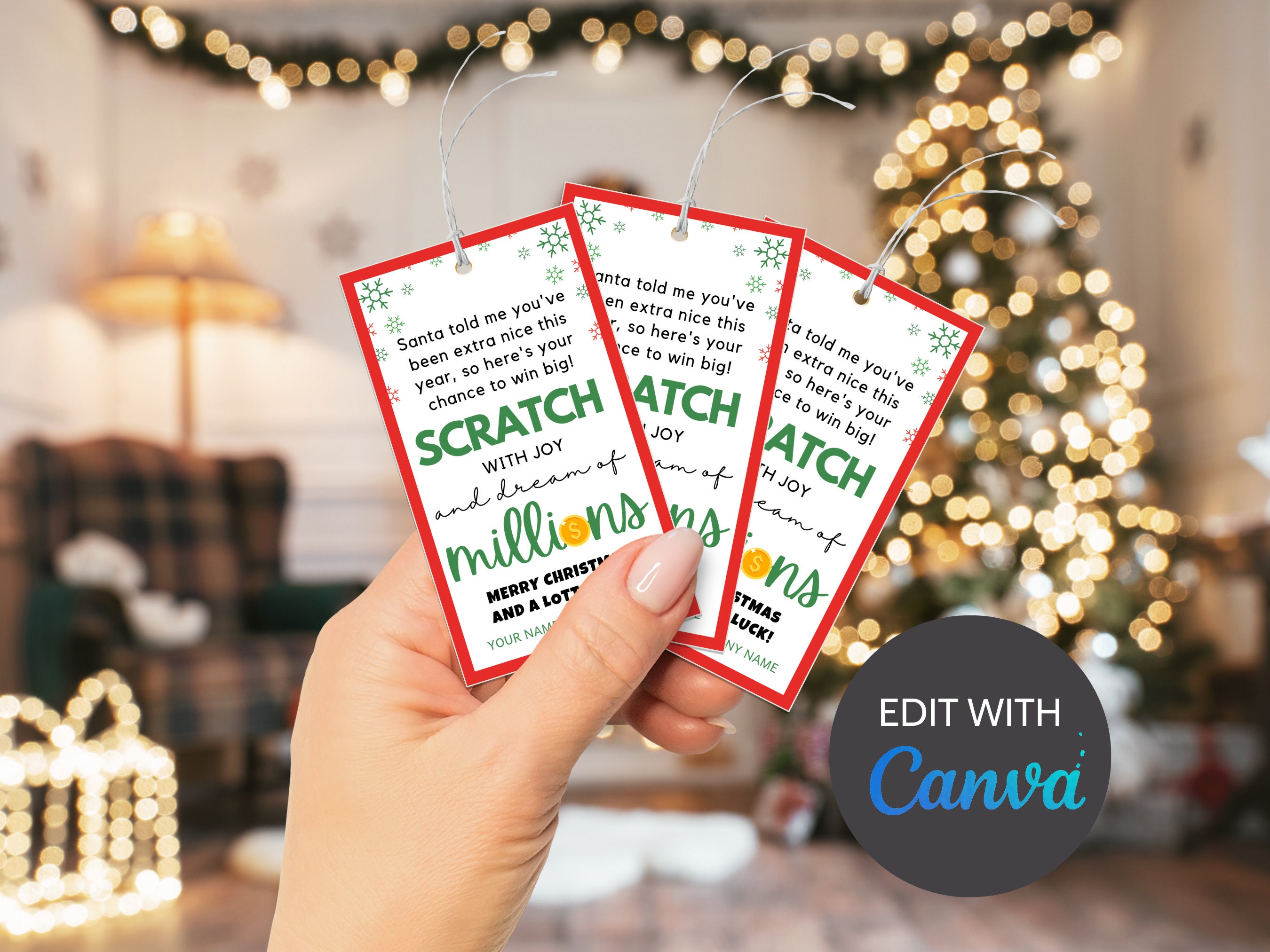Printable Lotto Gift Tag, Lottery Editable Tag, Scratchers Gift Tag ...