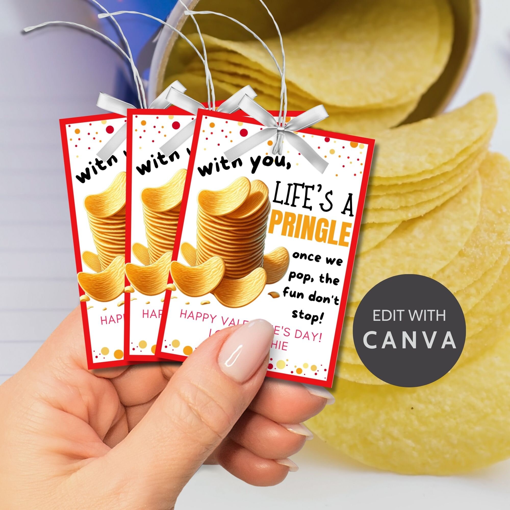 Pringles Snack Chip Valentine Printable Tag Digital Download for ...