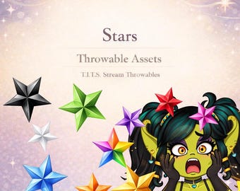 Star Power T.I.T.S. Throwables | 10 Star PNG Stream Assets | Twitch & VTuber Redeems