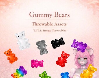 Gummy Bear T.I.T.S. Throwables | 11 Gummy PNG Stream Assets | Twitch & VTuber Redeems