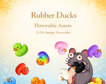 Rubber Duck T.I.T.S. Throwables | 10 Duck PNG Stream Assets | Twitch & VTuber Redeems