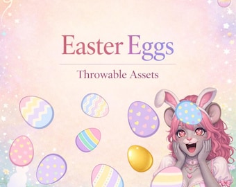 Easter Egg T.I.T.S. Throwables | 10 Easter Egg PNG Stream Assets | Twitch & VTuber Redeems