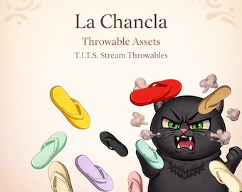 La Chancla T.I.T.S. Throwables | 10 Flip-Flop PNG Stream Assets | Twitch & VTuber Redeems