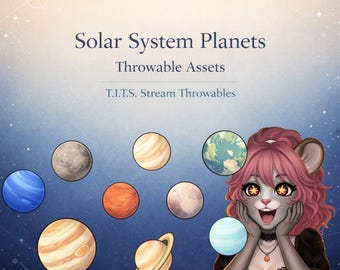Solar System Planets T.I.T.S. Throwables | 9 Planet PNG Stream Assets | Twitch & VTuber Redeems