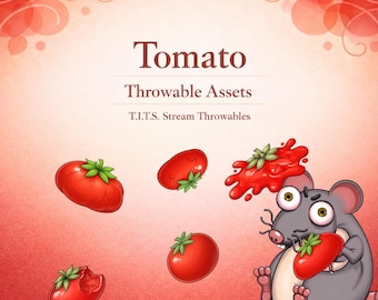 Tomato T.I.T.S. Throwables | 6 Tomato PNG Stream Assets | Twitch & VTuber Redeems