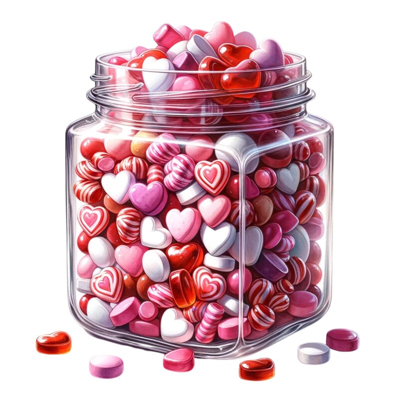 Watercolor Cute Valentine’s Day Gift Boxes, Candy Shop, Cake With Roses