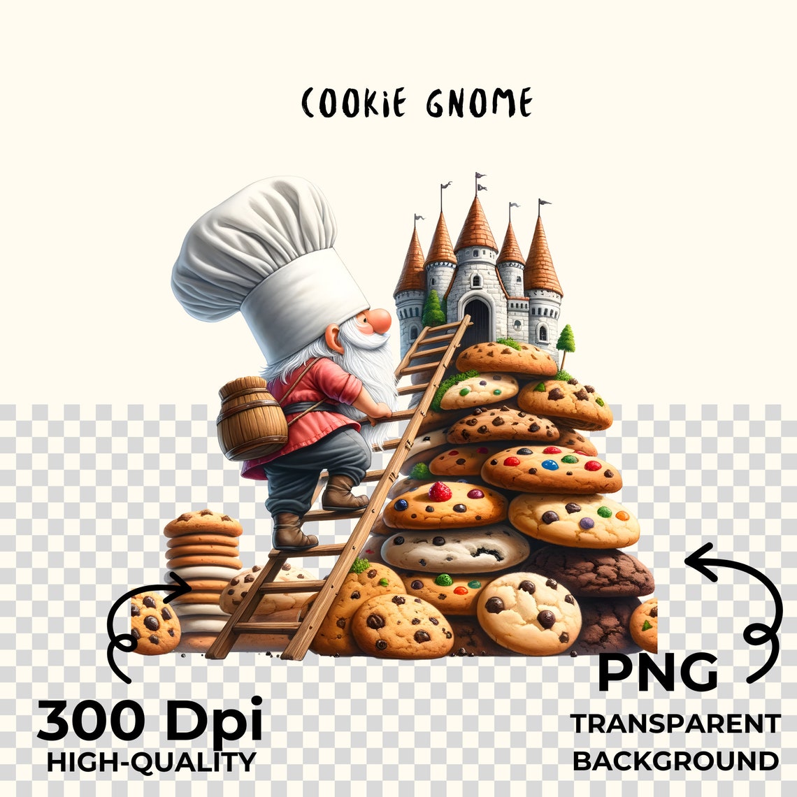 15 PNG Files : Cookie Gnome Clipart, Watercolor Gnome Png, Watercolor ...