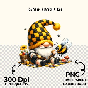 Gnome Bumble Bee PNG Clipart: 15 Digital Files (Digital Download) image 8