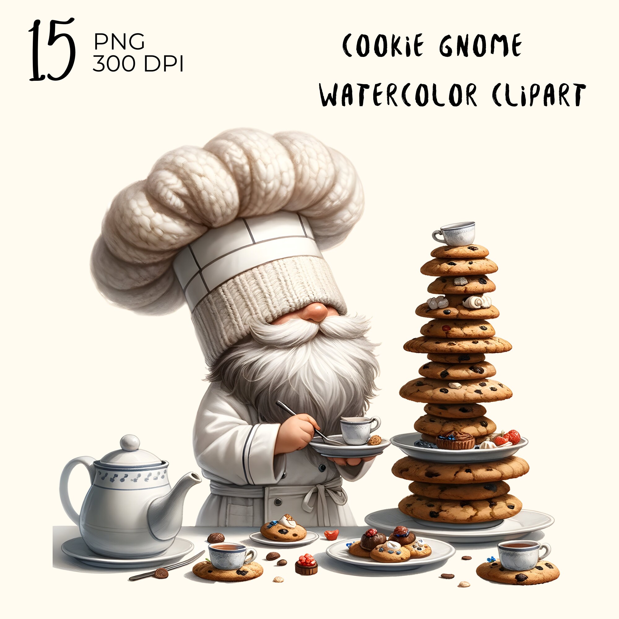 15 PNG Files : Cookie Gnome Clipart, Watercolor Gnome Png, Watercolor ...