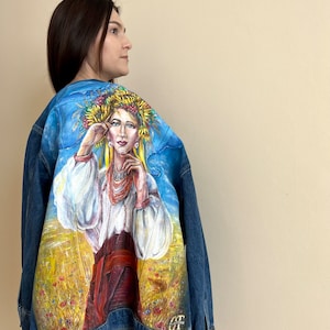 Custom painting from photo Hand-painted denim jacket Varsity jacket Custom denim jacket Custom clothing Personalized gift Personalized items