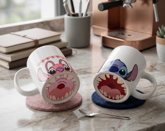 Taza de café de cerámica de porcelana de 300 ml con diseño de extraterrestre de dibujos animados