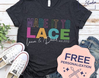 Made It To LACE, Personalized T-shirt, 13th Anniversary Gift, Lace Anniversary, Husband Gift, Wife Gift, Couples Shirt, Anniversary Gift
