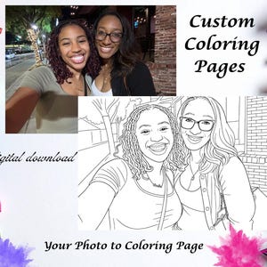 Personalized Photo Coloring Book, Custom Kids Birthday Party Favor (Digital Download)