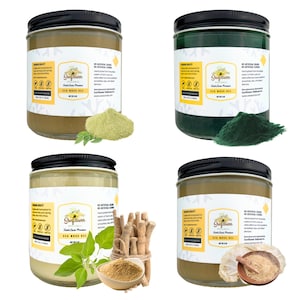 Herb Infused Sea Moss Gel – Organic St. Lucia Gold – Spirulina, Moringa, Ashwagandha, Vegan