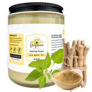 Organic Sea Moss Gel with Ashwagandha – St. Lucia Gold Wild Harvested, Vegan