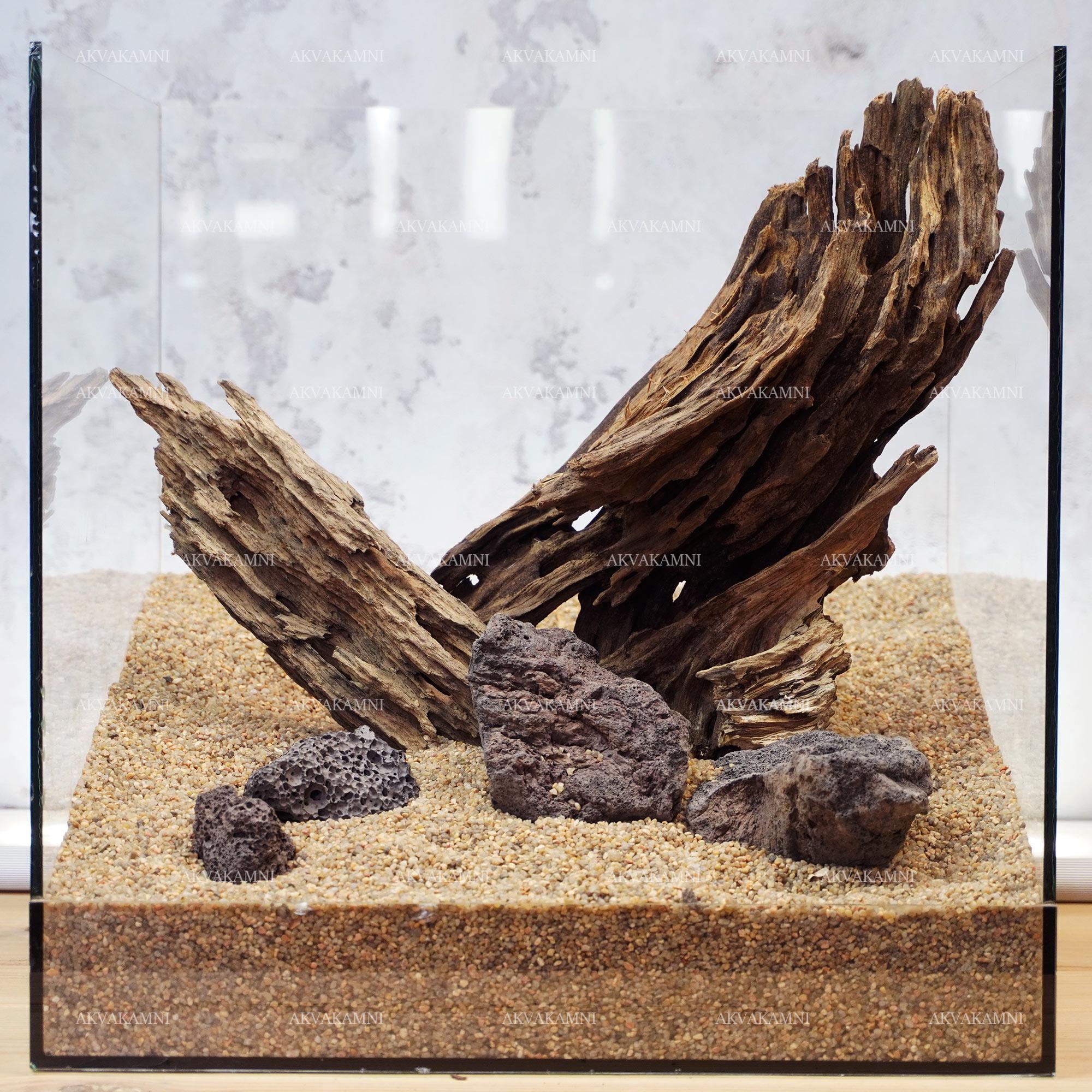 Aquascape for a Nano Driftwood and Stone for Fish Rank