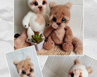 Pattern with description. Photo of the process. Amigurumi cat's. Crocheted plush cat. The language of the master class is English.Toys 24 cm