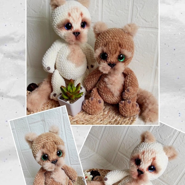 Pattern with description. Photo of the process. Amigurumi cat's. Crocheted plush cat. The language of the master class is English.Toys 24 cm