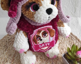 Skye, ,,PAW Patrol « jouets au crochet. Fait à la main, unique en son genre