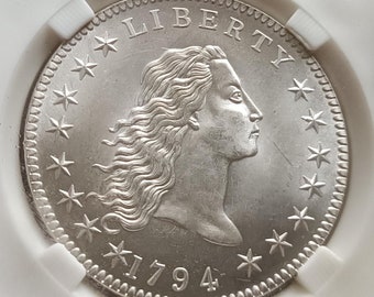 希少な1794年製リバティ・フローイングヘア・シルバーカラーUSAクール