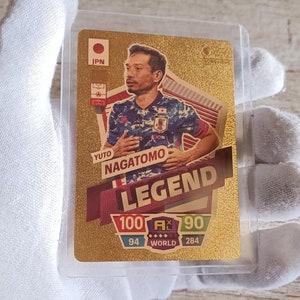 Carte Panini du célèbre Footballeur Yuto NAGATOMO Plaqué Or 24 carats Reproduction Réplique de collection Rare