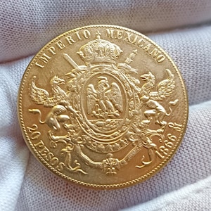 20 Pesos 1866 of Maximilian I Mexico Reproduction Replica Numismatic Rare