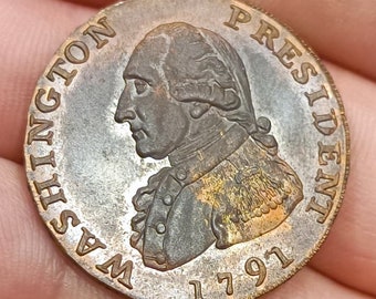 1 Cent Large Eagle 1791 USA Président Washington Reproduction Réplique Numismatique Rare