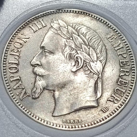 ナポレオン3世 5フラン銀貨 1869年BB. ナポレオン3世 5フラン銀貨 1869年BB. - メルカリ