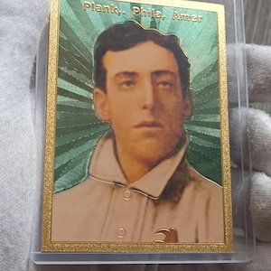 Carte de collection du célèbre Baseballeur Eddie Plank Phile Amer Plaqué Or 24 carats Reproduction Réplique de collection Rare Certifié