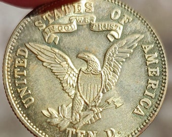 10 Dollars Or 1868 D USA Liberty Reproduction Réplique Numismatique Rare