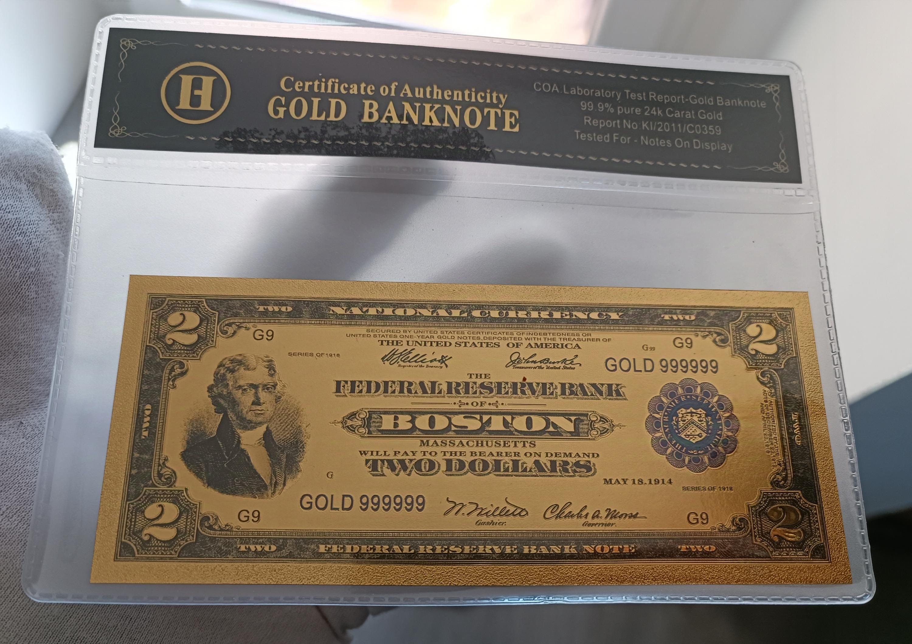 アルバートサーストン モスグリーン＆レッド、ドル紙幣２本セット。buti 様 Jefferson 2 dollars - Etsy 日本