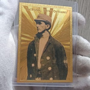 Collectible Card of the famous Baseball Player JOE JACKSON New Orleans 24 carat Gold Plated Reproduction Collectible Replica Rare Certi