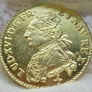 Louis d'Or De Louis XVI 1774 Reproduction Réplique Numismatique Rare image 1