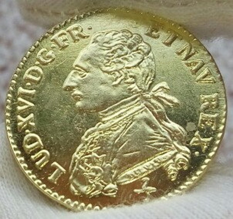 Louis d'Or De Louis XVI 1774 Reproduction Réplique Numismatique Rare image 1