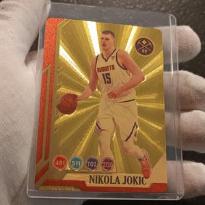 Carte du célèbre Basketteur Nikola JOKIC Plaqué Or 24 carats Reproduction Réplique de collection Rare